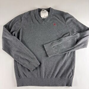 Abercrombie & Fitch‎ Sweater Mens Large Gray Muscle Cotton Cashmere Blend